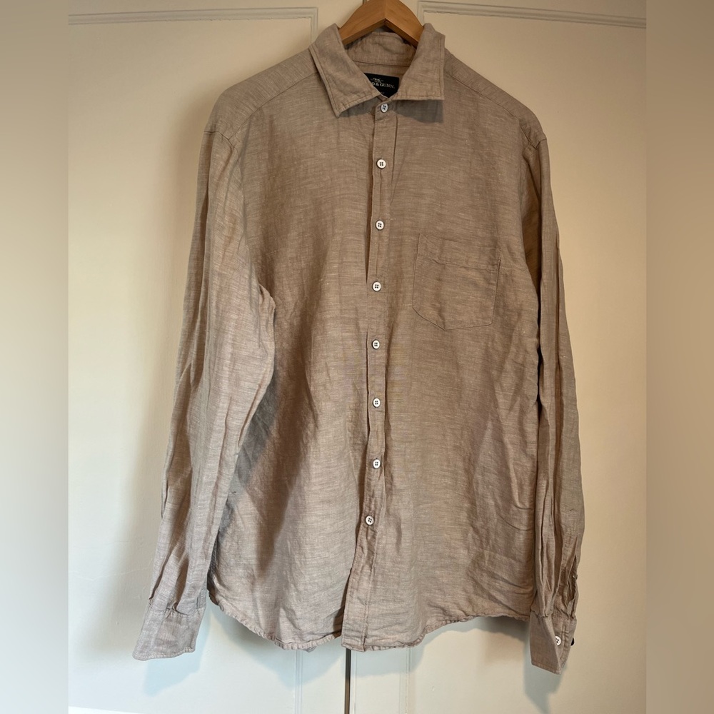Rodd & Gunn Light Brown Linen Blend Casual Button-Down Shirt